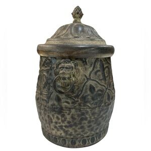 Vintage Metal Decorative Container jar